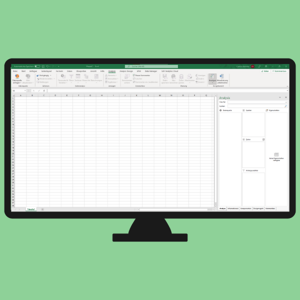 Überblick Excel mit Dashboard Add On Analysis for Office