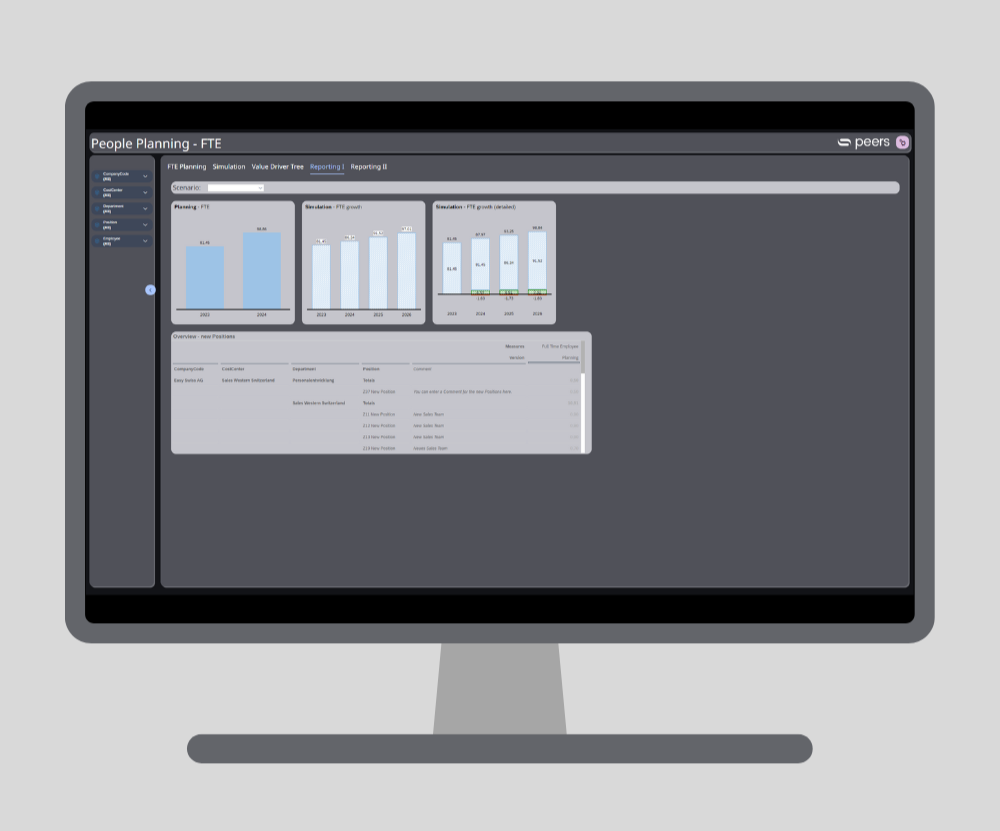 Screenshot HR Planning and Simulation